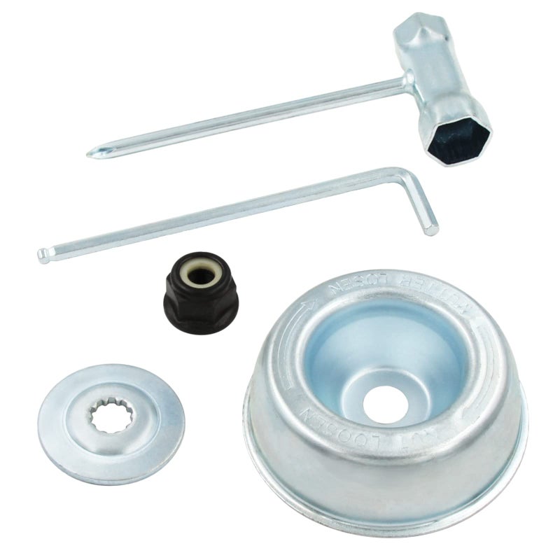 AILEETE Blade Adapter Attachment Maintenance Kit for Stihl FS55 FS55R FS56 FS56RC FS70R FS80 FS85 FS90 FS90R FS94 FS100RX FS110 FS120 FS130 FS130R (Thrust Washer, Rider Plate, Collar Nut, Wrench) - Image 1